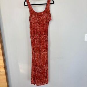 House of Harlow‎ Orange Tank Maxi Dress With Side Cutout Size L